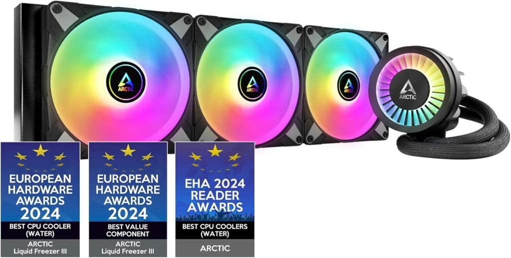 Liquid Freezer II 420 A-RGB Sistema di Raffreddamento PC Dissipatore Liquido ad Acqua per CPU AIO con A-RGB, pompa controllata PWM, velocità della ventola: 200-1900 RPM, LGA1700 compatibile