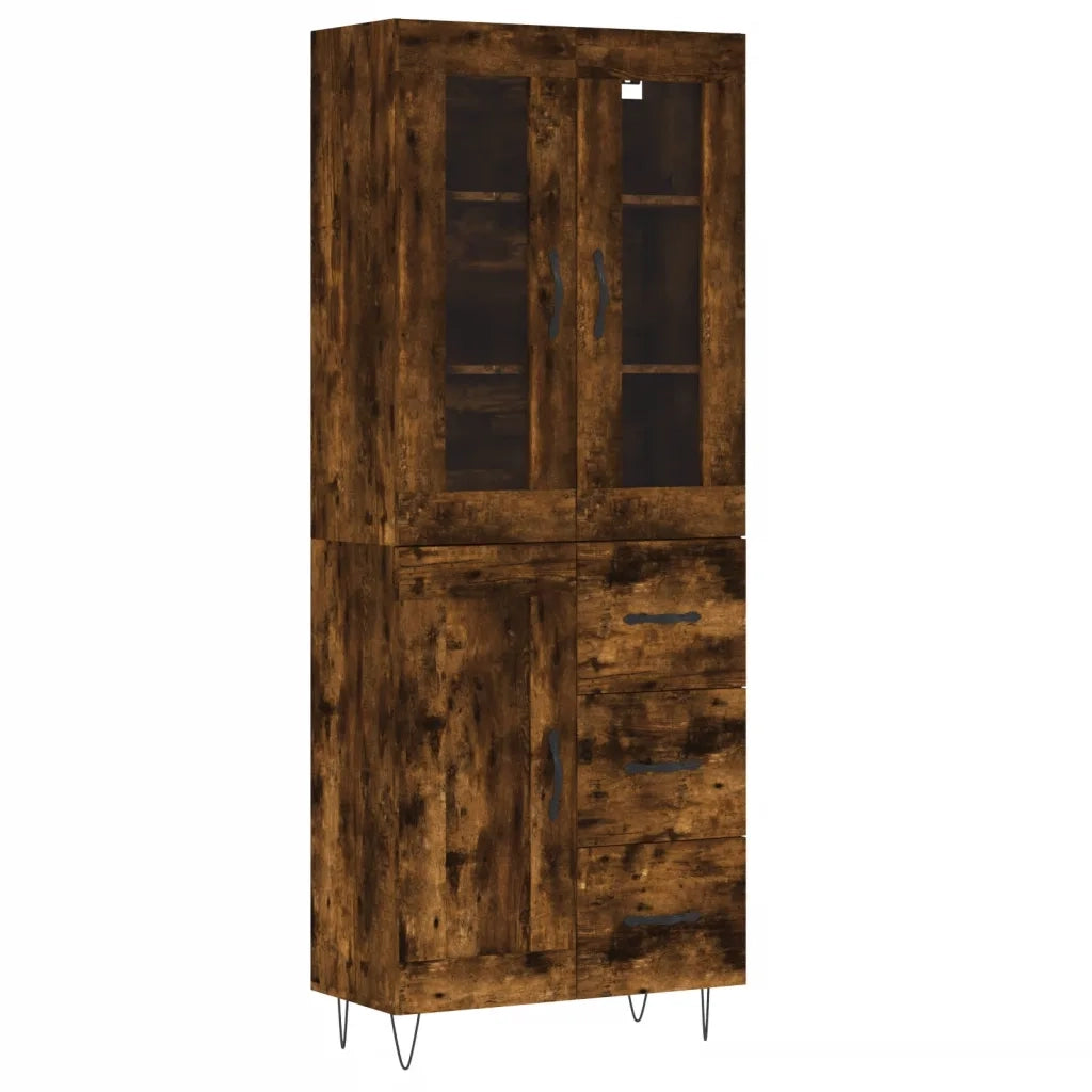 vidaXL Credenza Rovere Fumo  69,5x34x180 cm in Legno Multistrato