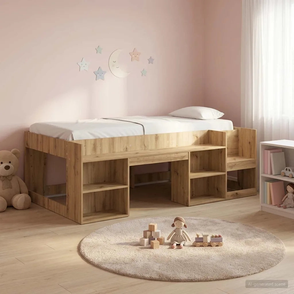 Telaio del letto con storage Rovere Artigianale 90 x 190 cm