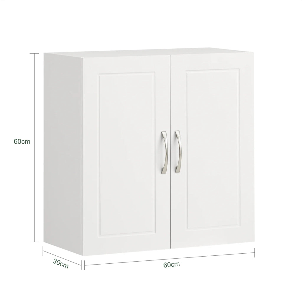 Armadietto pensile da bagno Mobile da parete per il cucina 2 ante 60x30x30cm Bianco FRG231-W
