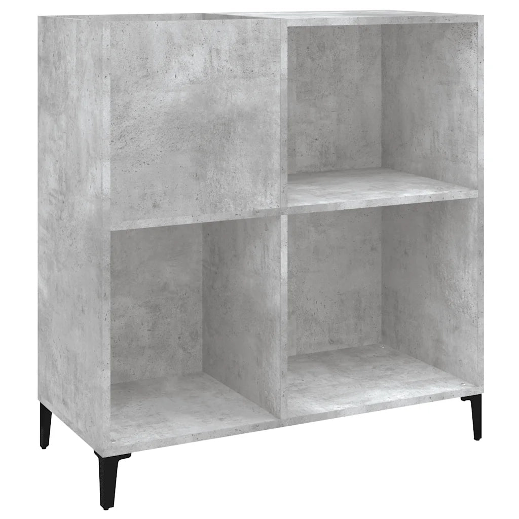 Mobile Porta Dischi Grigio Cemento 84,5x38x89 Legno Multistrato 832001