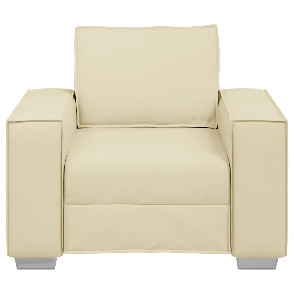 Poltrona Sofa Crema 100 cm Pelle Sintetica 4105040