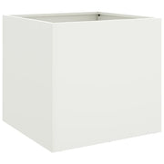 Fioriera | Cassetta per fiori | Vaso Bianca 42x40x39 cm in Acciaio