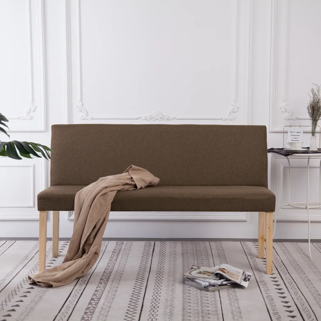 Panca-Sgabello 139,5 cm Marrone in Poliestere