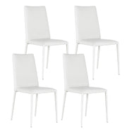 Set 4 Sedie 40x42xH96 cm in Similpelle Cleo Bianco
