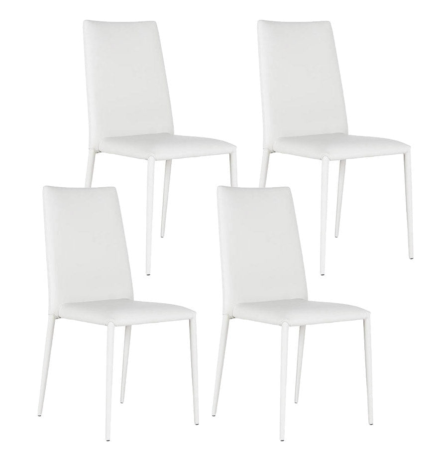 Set 4 Sedie 40x42xH96 cm in Similpelle Cleo Bianco