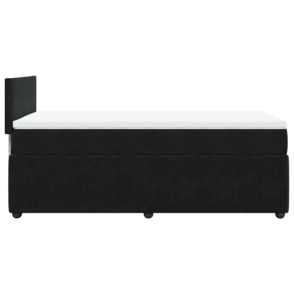 Giroletto a Molle con Materasso Nero 100x200 cm in Velluto