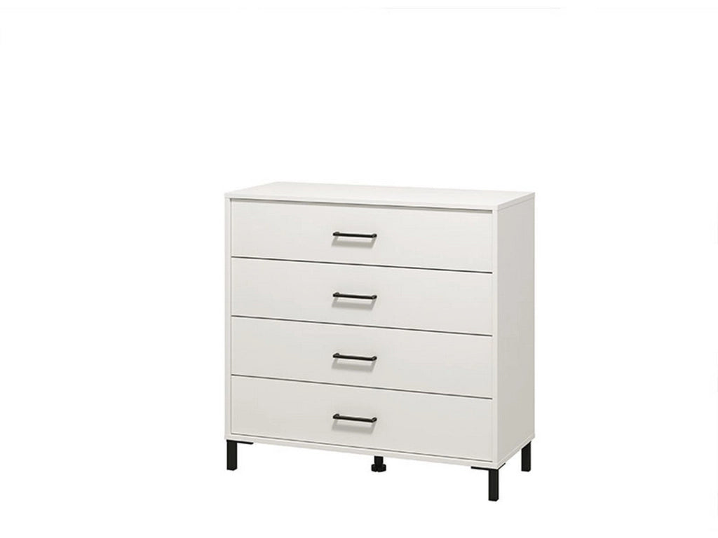 Vidor, Cassettiera 4 Cassetti, 93x40x90h cm Bianco