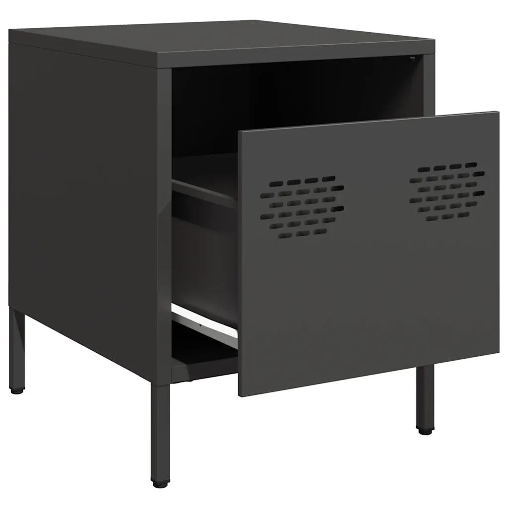 Comodino Nero 35x39x43,5 cm in Acciaio 851244
