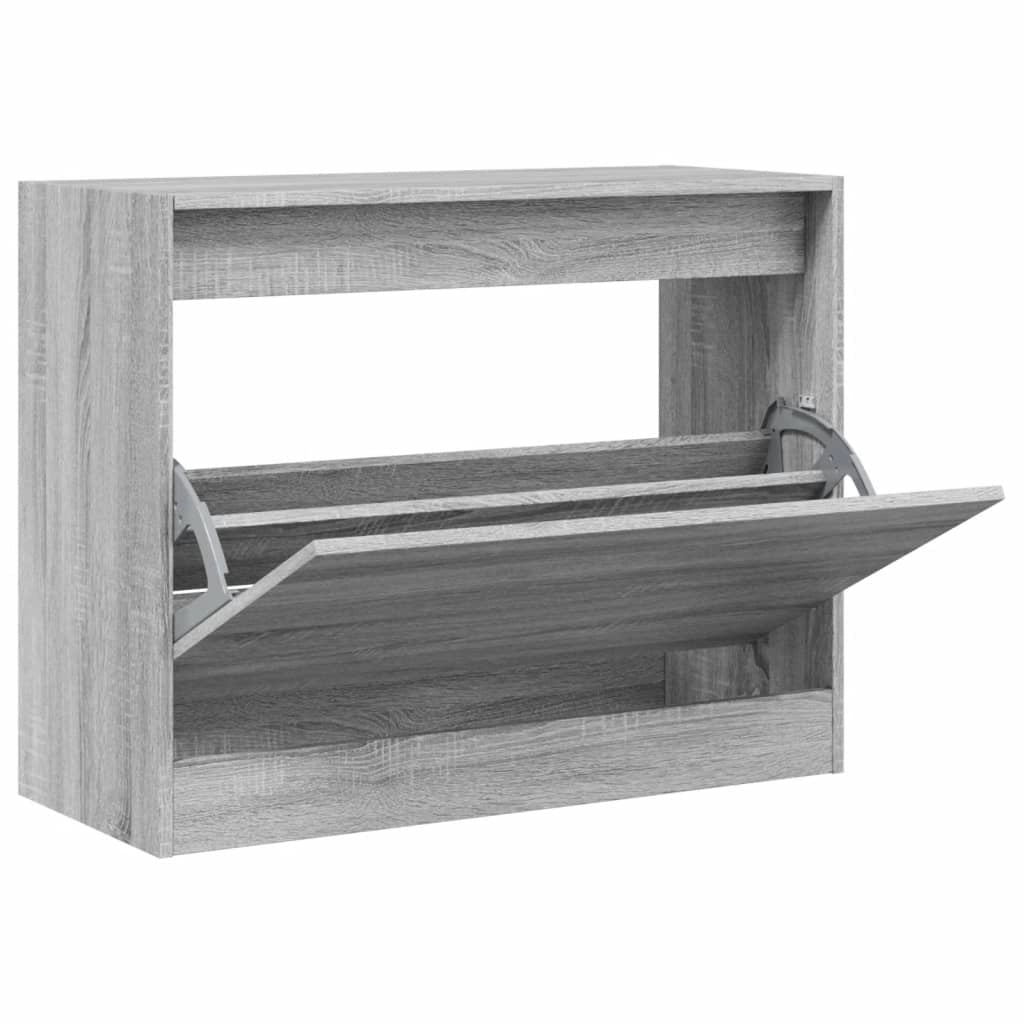 Scarpiera mobile contenitore per scarpe mobile per ingresso/corridoio/soggiorno design Sonoma 80 x 34 x 63 cm legno ingegnerizzato grigio 02_0022097