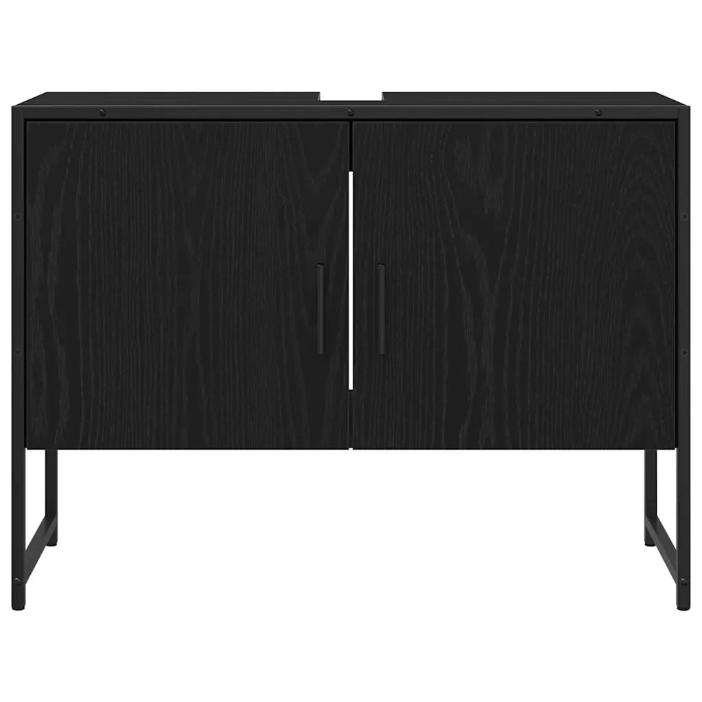 Set di mobili per il bagno 3 pcs Nero Legno multistrato 3334376