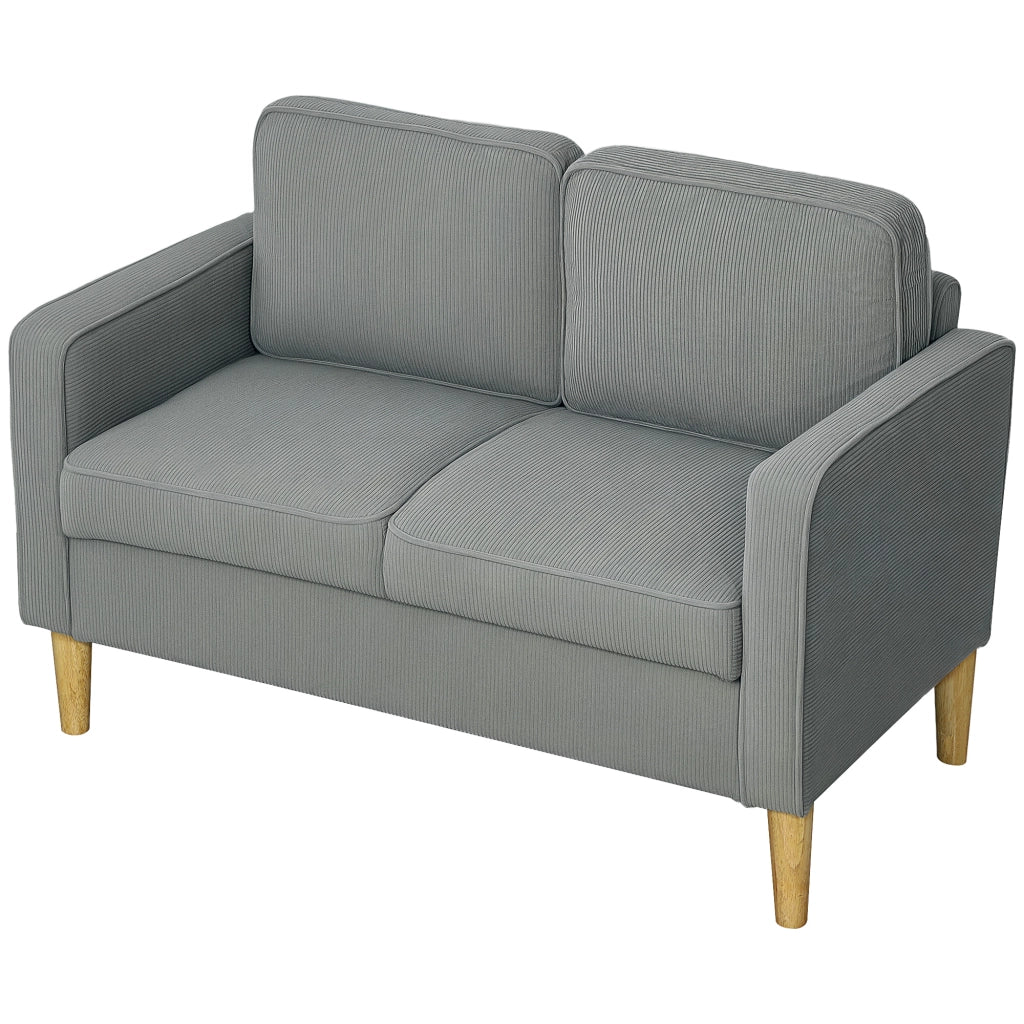Divano 2 posti con contenitore e gambe in legno ¨C zephmum ¨C 117x63x79 cm grigio chiaro