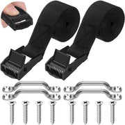 Set di cinture di sicurezza 2 in 1 con chiusura a gomito, 25 mm x 1,2 m cintura di sicurezza con chiusura a molla, manubrio in acciaio inox e viti in acciaio inox per barche, cinture di sicurezza per bagagli e auto.