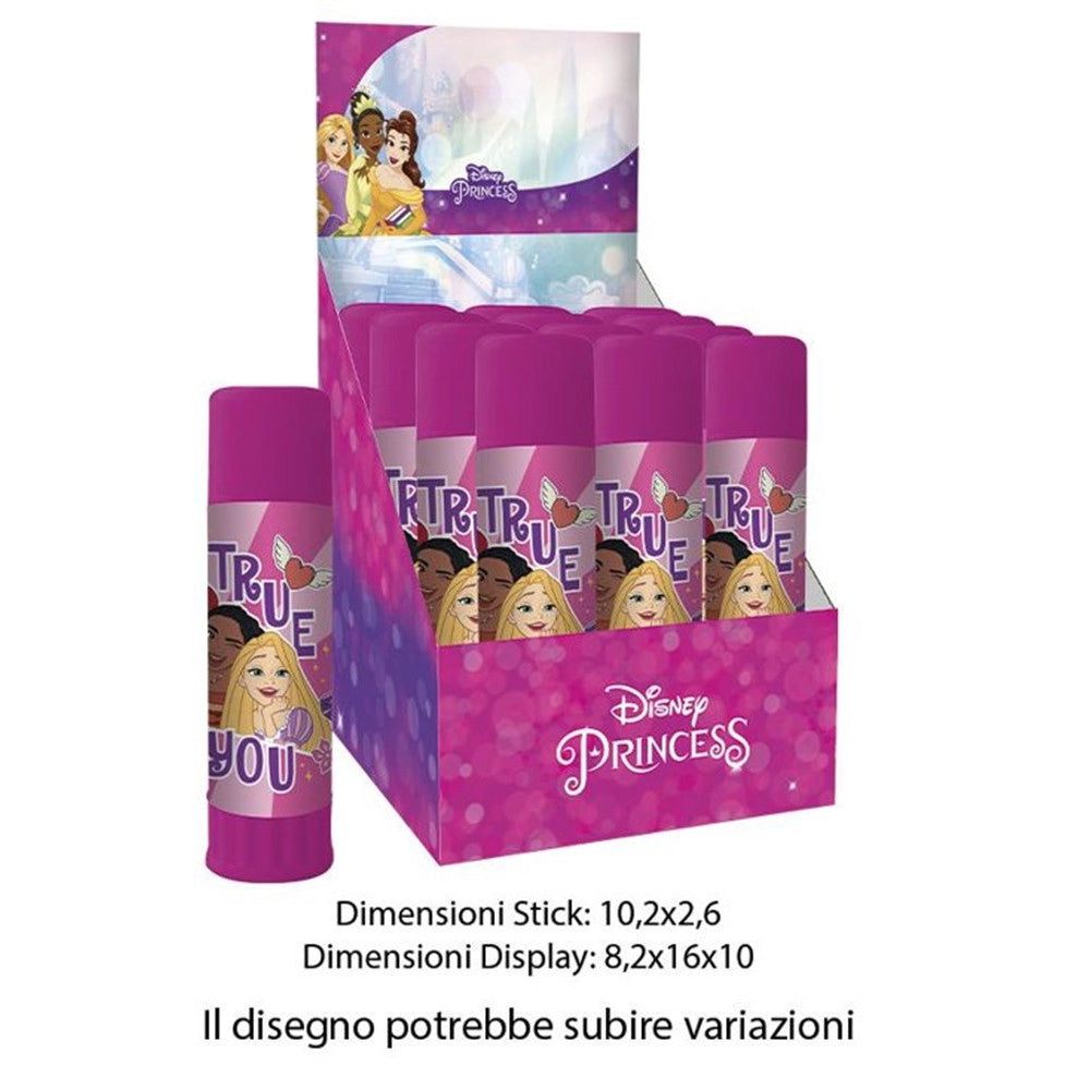 Trade Shop - Set 12 Pz Colla Stick Da 25gr Grafica Principesse Per Scuola Regali Feste Bambine 964540 -