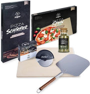 Kit per pizza casalinga - set da 4 pezzi con pietra per pizza, spatola per pizza, strumento per spostare la pizza e spezie per pizza per pizza fatta in casa