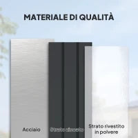 Baule da Esterno da 400L in Acciaio Zincato con Serratura e 2 Chiavi 124x66x72 cm, Grigio Scuro