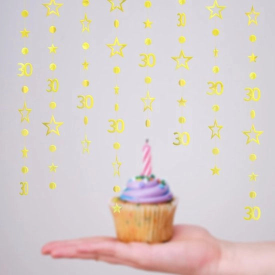 Decorazione di compleanno - Gelegenheid - Decorazione di festa - Slinger/Streamer - Bunting Banner - Carta glitter eco-compatibile - 11x12cm