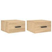 Set di 2 Comodini | Armadio da Notte | Mobiletto da notte a Muro Rovere Sonoma 35x35x20 cm