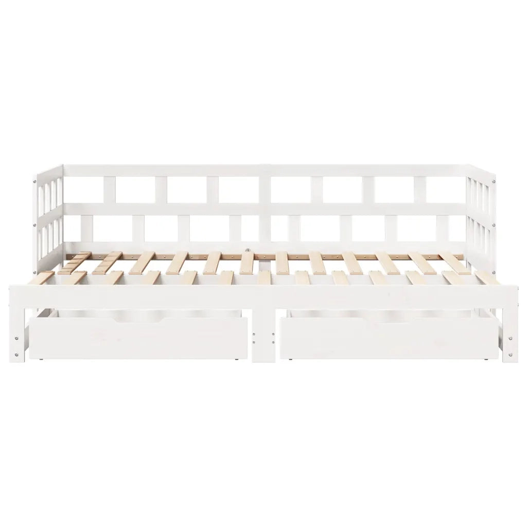 Letto Estraibile con Cassetti senza Materasso Bianco 80x200 cm 3302204