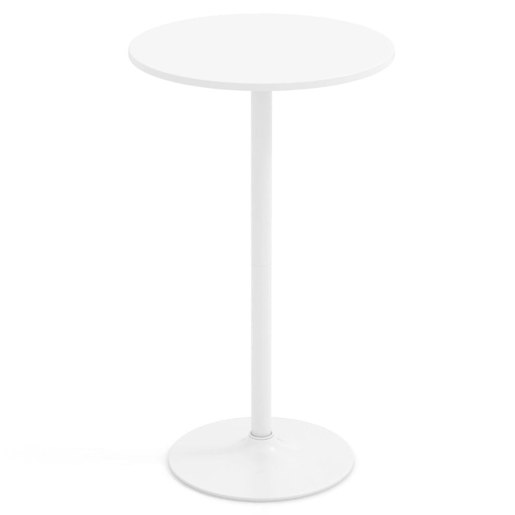 Tavolo da cocktail 101,5 cm si trasforma in tavolo caff¨¨ 56 cm, Tavolo bistro rotondo 1 pezzo finitura polvere elegante Bianco-Tavolini da salotto