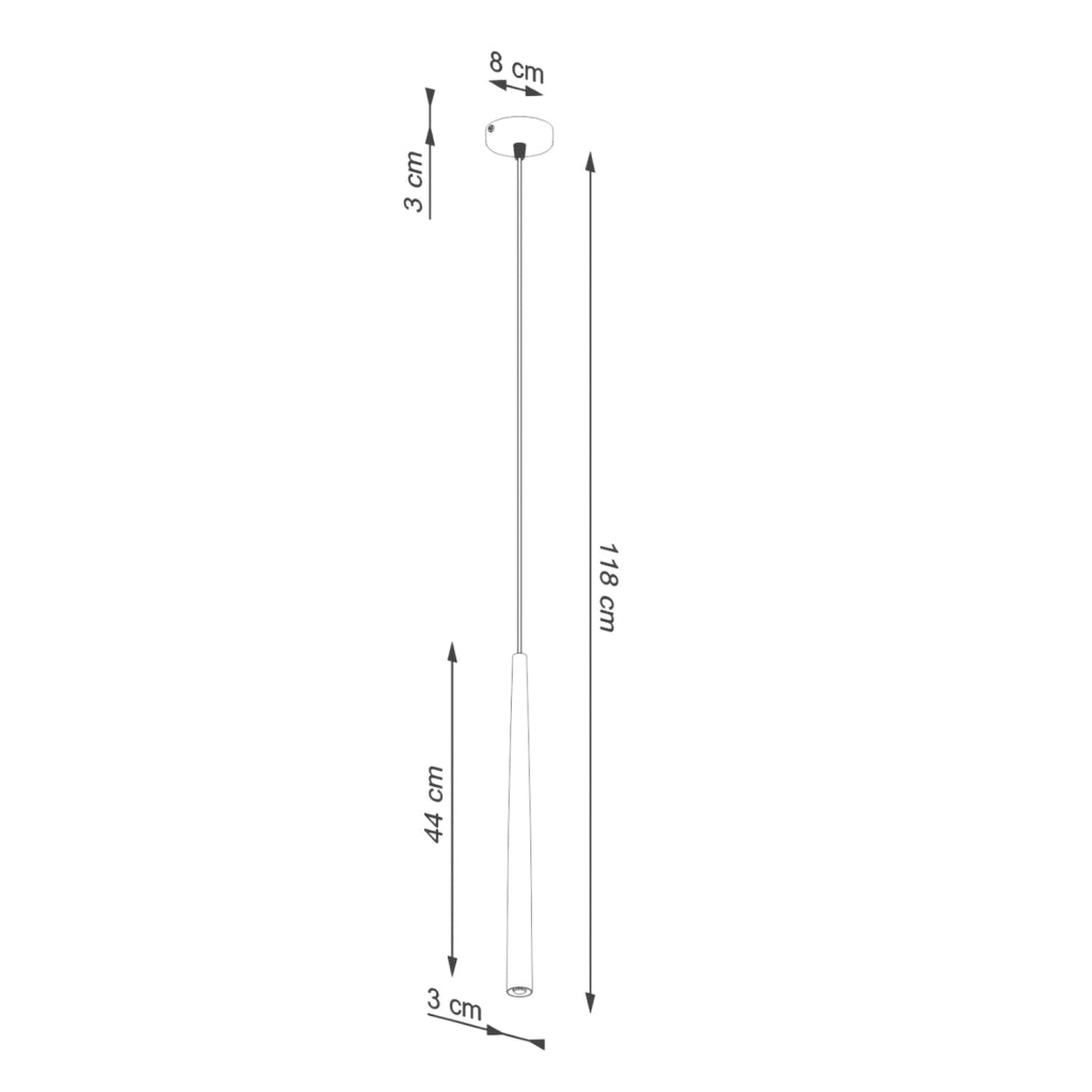 Lampada sospensione tubo nero G9 8W Serena Pure Lume
