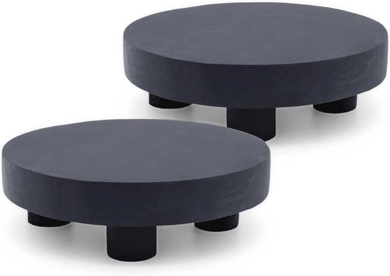 Set di 2 Scaffali in Legno Nero per Piantine - Stendardi per Fiori Miniature da 15 cm