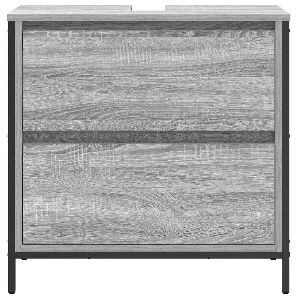 Mobile Lavabo da Bagno-Armadietto da bagno con Cassetti Grigio Sonoma 60x34,5x60 cm
