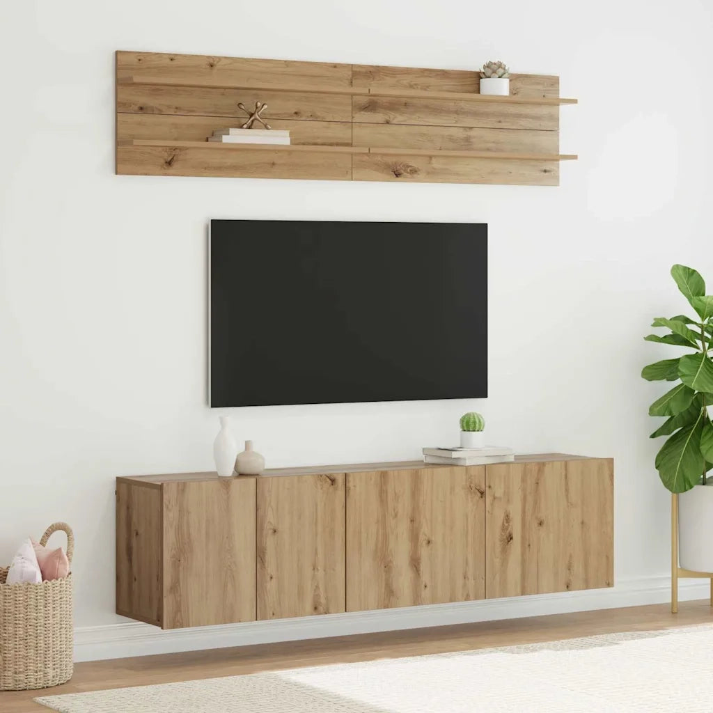 Mobile TV 6 pz-Set di 6 Credenza per TV rovere artigianale Legno multistrato