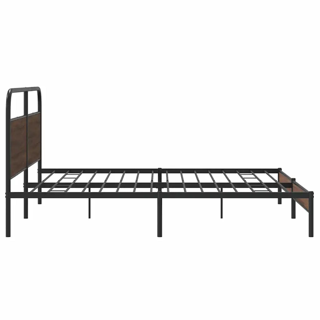Giroletto senza Materasso in Metallo-Struttura Letto Rovere Marrone 200x200 cm 575644
