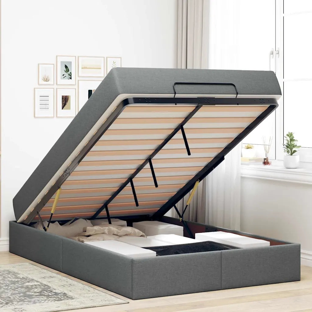 vidaXL Struttura del letto Grigio scuro 120 x 200 cm Tessuto