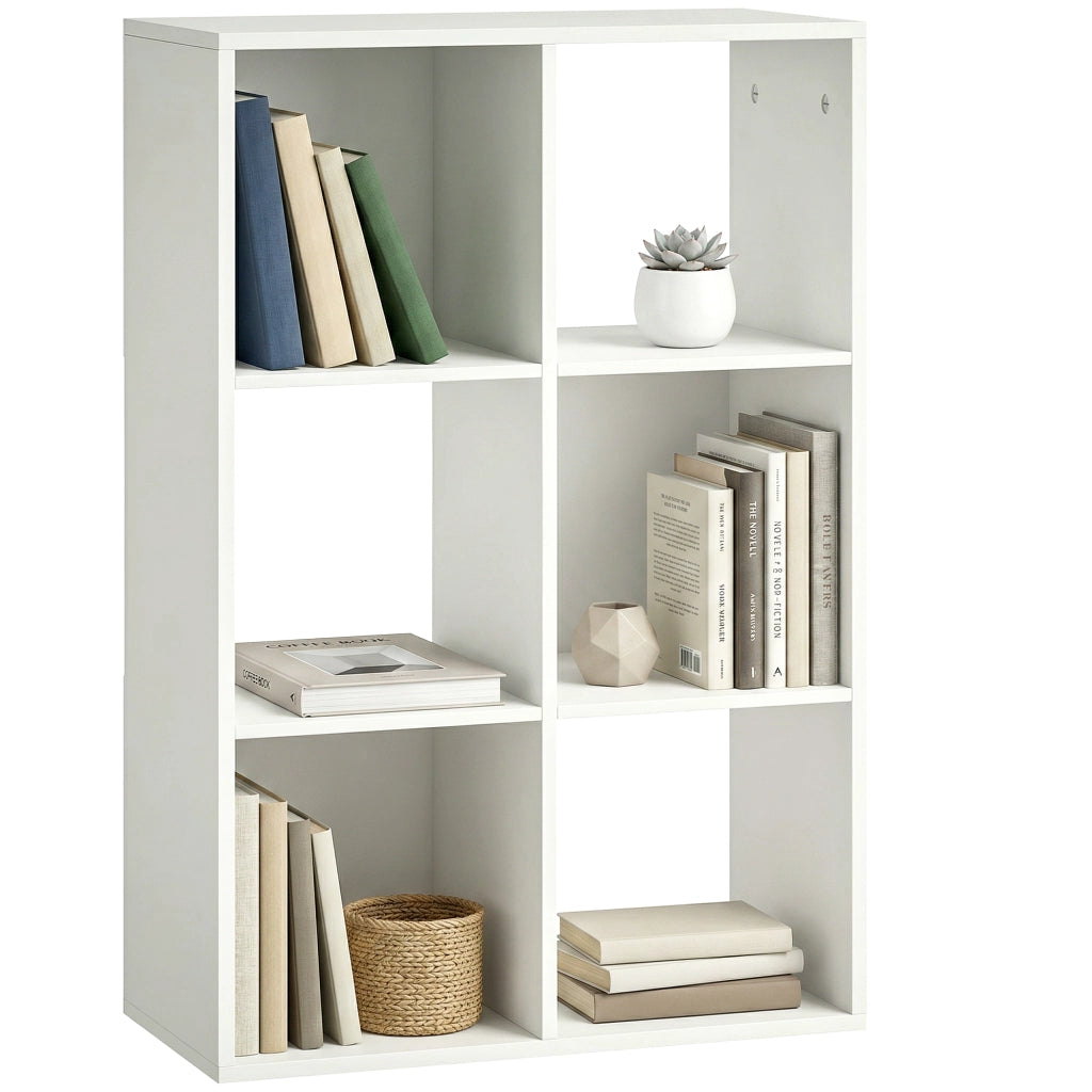 Libreria a 3 Ripiani Stile Moderno con Stabilizzatori ¨C Zephmum ¨C Bianco 60x24x80