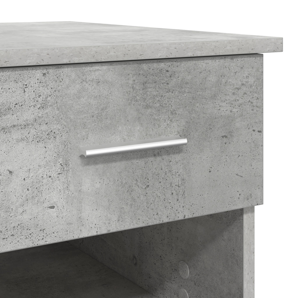 Scrivania con Spazio di Archiviazione Grigio Cemento 90x49.5x75 cm Legno Compresso