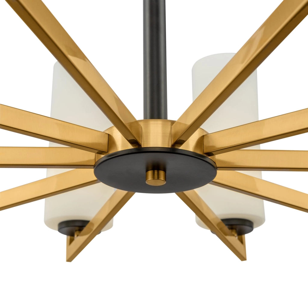 Maytoni Lampadario contemporaneo Fortano 10 luci E27 ottone metallo diffusore vetro bianco