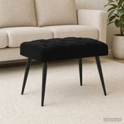 Panchina con bottoni imbottiti Nero 60 x 40 x 45 cm Velluto 42038549