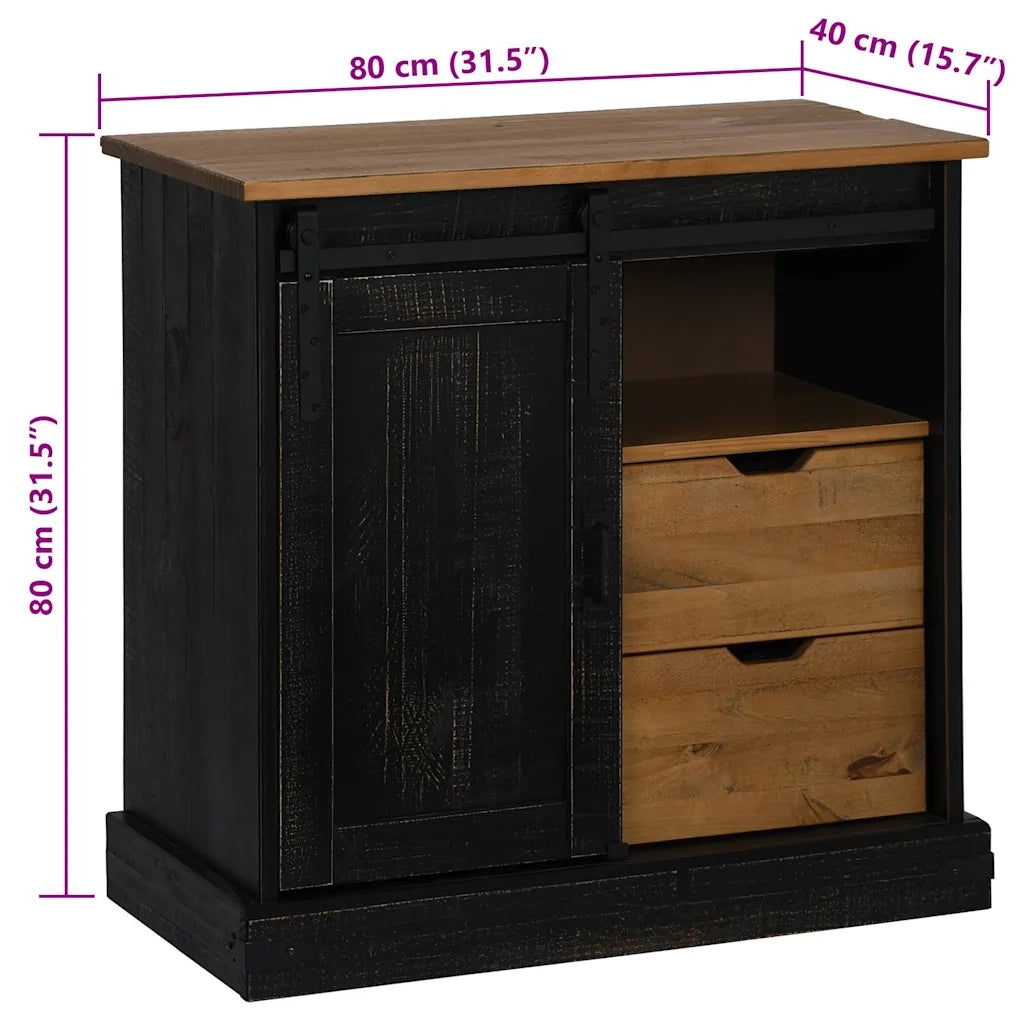 vidaXL Credenza HALDEN con Anta Scorrevole 80x40x80 cm Legno Massello