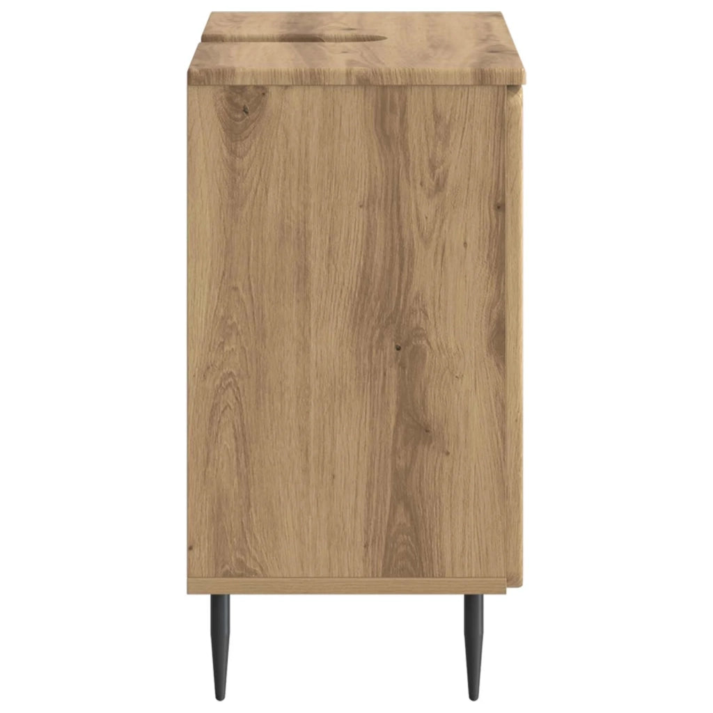 Armadio per Lavabo da Bagno ZWOLLE Rovere Artigianale 896354