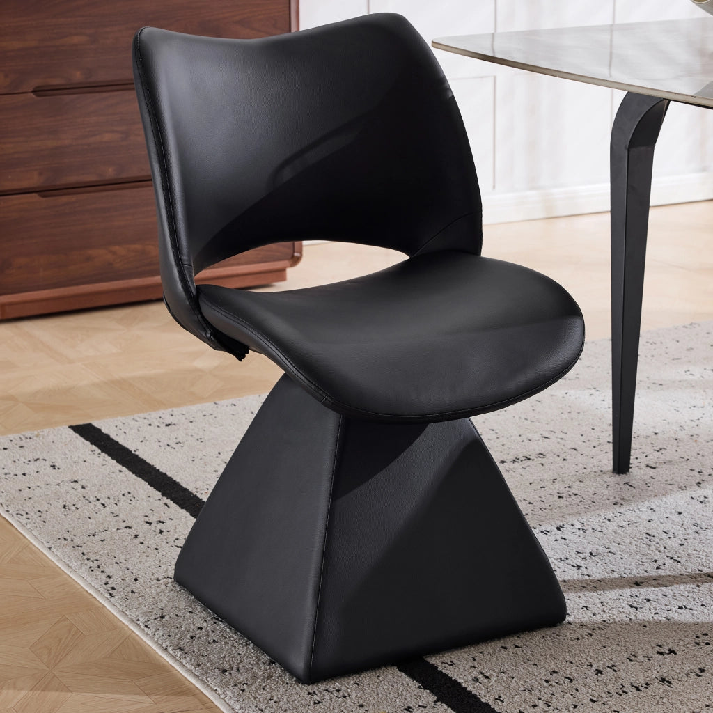 Sedia Girevole Schienale Alto ¨C MINIMAL ¨C Similpelle Nero, Design Moderno