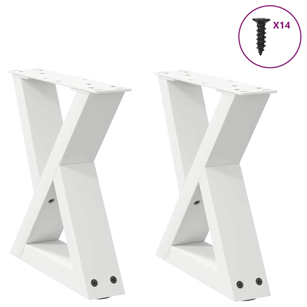 Set di 2 gambe regolabili per tavolino da caffè 30 x 30 cm design estetico moderno acciaio bianco 02_0056963