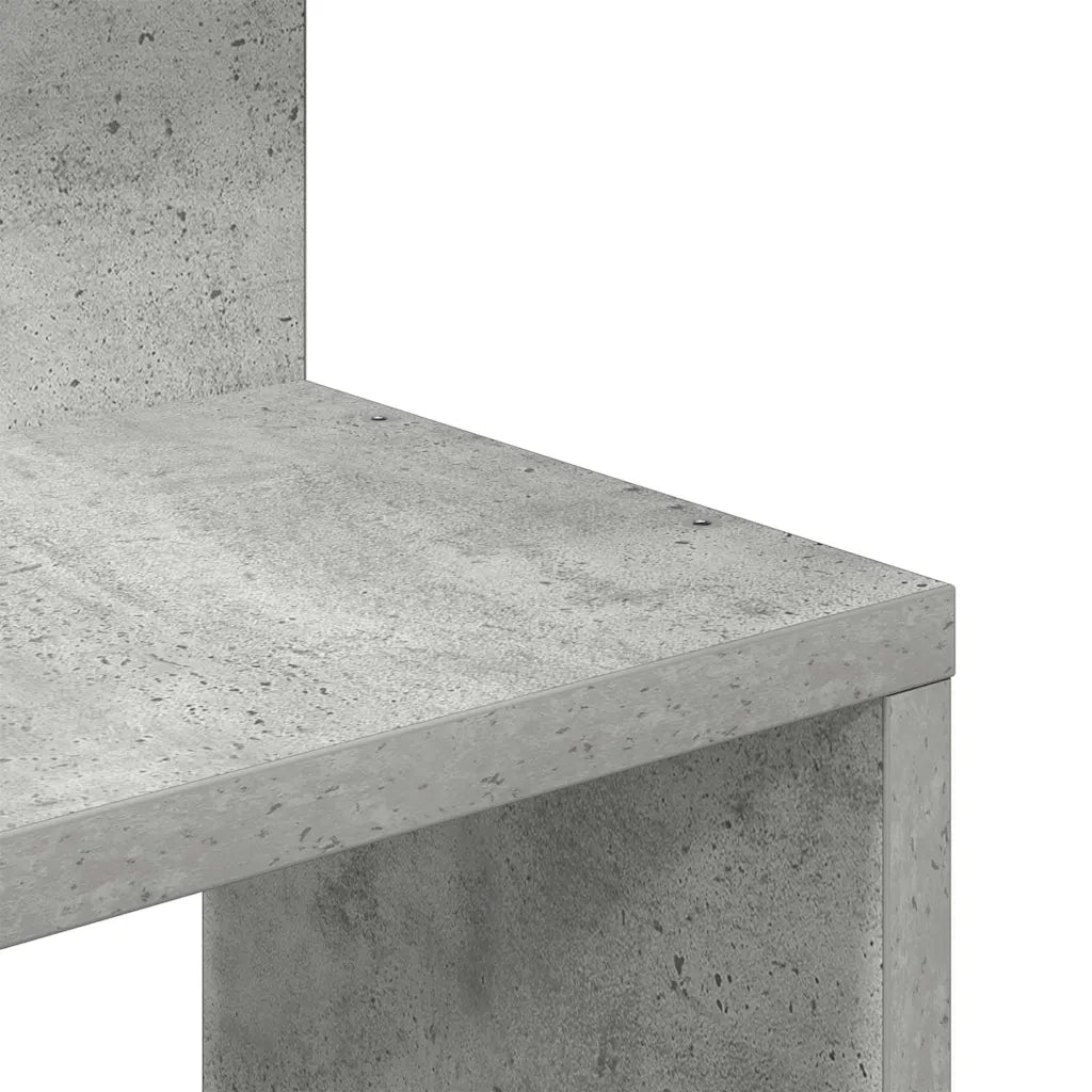 Scaffale Angolare a Muro | Mensola a parete Grigio Cemento 32x32x127,5 cm