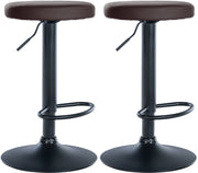 Set di 2 sgabelli da bar Ponte in similpelle marrone,Metallo nero opaco