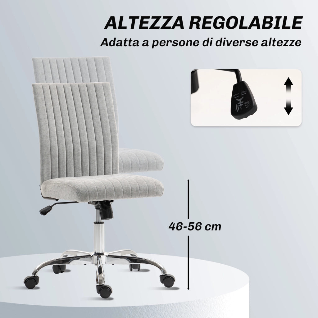 Sedia da ufficio ¨C zephmum ¨C tessuto grigio, altezza regolabile, seduta girevole