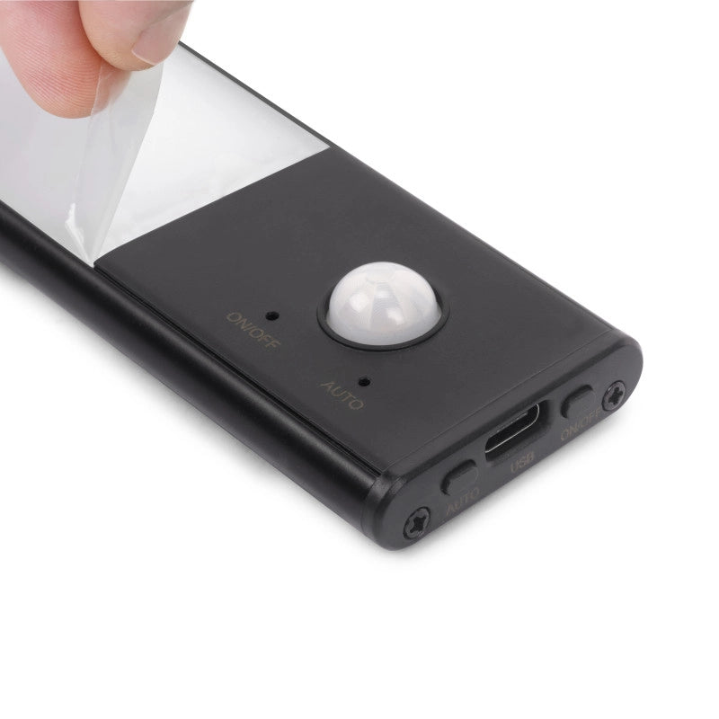 Lampada LED ricaricabile con USB Kaus Black con sensore di movimento, L600mm, Tecnoplastica e Alluminio, Verniciato nero