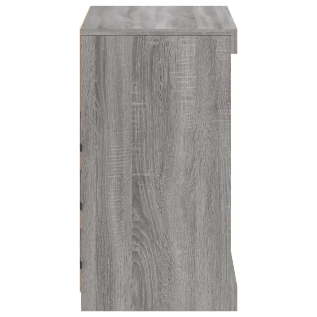Credenza con Luci LED-Buffet-Armadio da cucina Grigio Sonoma 60,5x37x67 cm