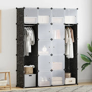 Armadietto Modulare 14 Scomparti Nero e Bianco 37x146x180,5 cm 240499