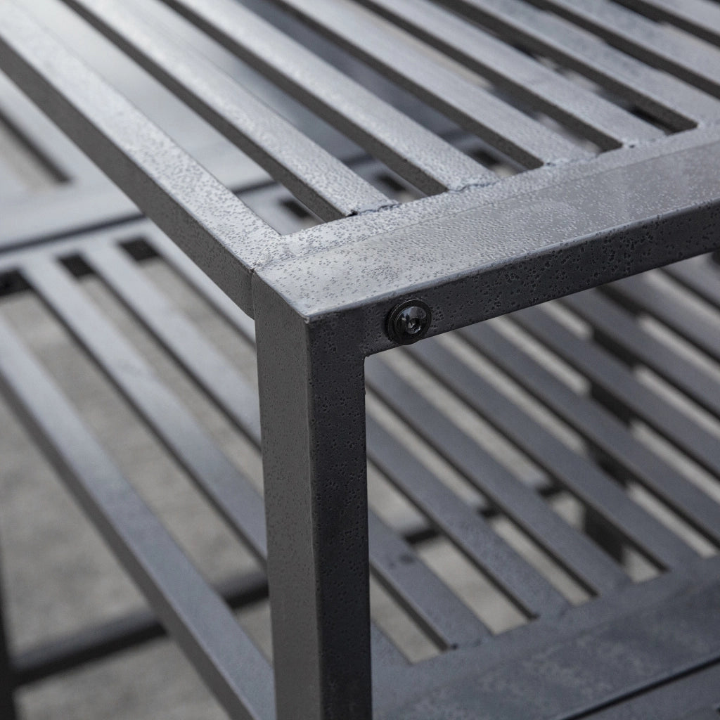 Panchina da Giardino con Tavolino 2 Posti ¨C zephmum ¨C Nero 165x56x85.5cm