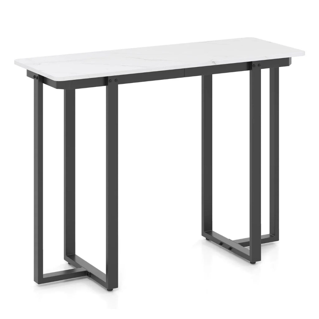 Consolle moderna rettangolare 107 x 40 x 79,5 cm design elegante e robusto in effetto marmo nero 20_0013826