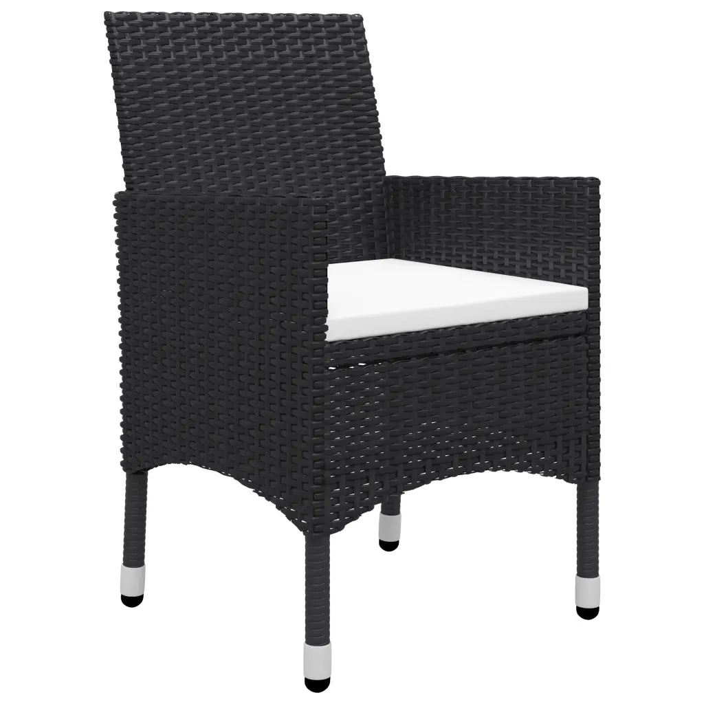 Set Mobili da Pranzo per Giardino 9 pz Polyrattan e Vetro Nero 3058338