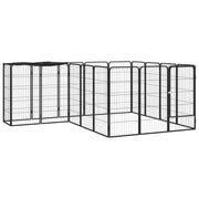 Recinto per cani 18 pannelli 50 x 100 cm acciaio verniciato a polvere nero 02_0043613