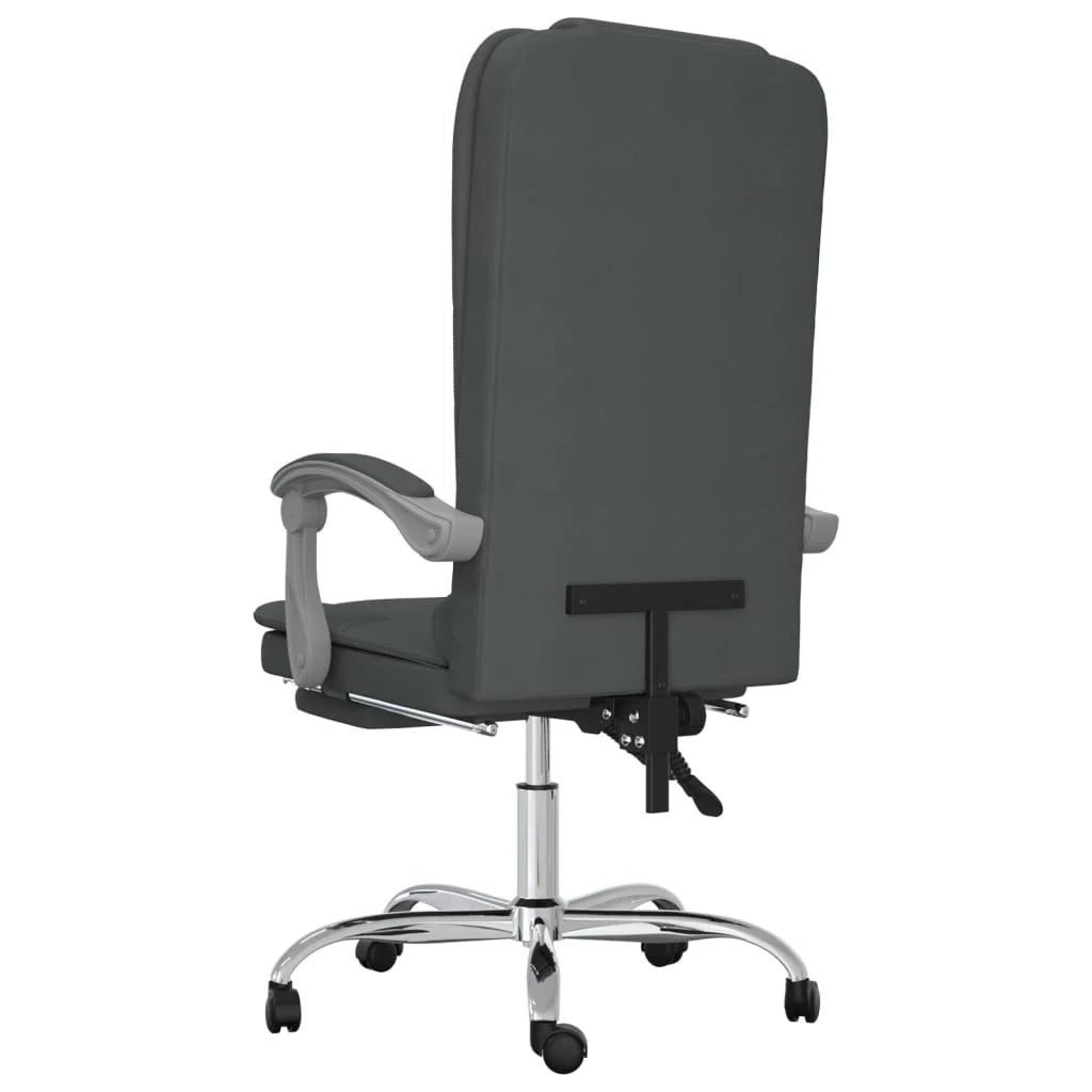 Poltrona da ufficio reclinabile per massaggi per uso al computer tessuto grigio scuro 02_0025389