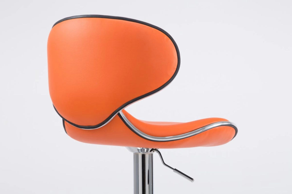 Sgabello Las Vegas V2 in similpelle arancione,cromo